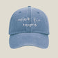 "Coffee For Everyone" Embroidered Cap in Demin